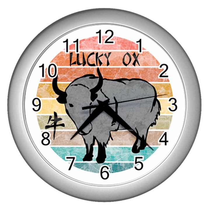 Chinese New Year ¨C Year of the Ox Wall Clock (Silver)