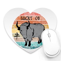 Chinese New Year ¨c Year Of The Ox Heart Mousepads by Valentinaart