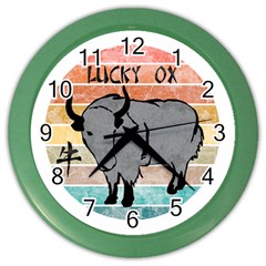 Chinese New Year ¨c Year Of The Ox Color Wall Clock by Valentinaart