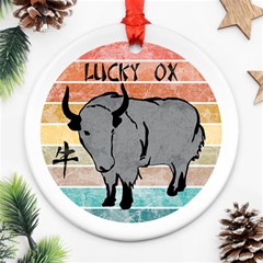 Chinese New Year ¨c Year Of The Ox Round Ornament (two Sides)