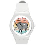 Chinese New Year ¨C Year of the Ox Round Plastic Sport Watch (M) Front