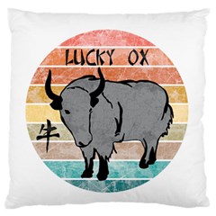 Chinese New Year ¨c Year Of The Ox Large Flano Cushion Case (two Sides) by Valentinaart