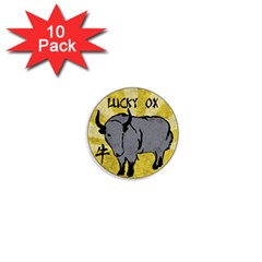 Chinese New Year ¨c Year Of The Ox 1  Mini Buttons (10 Pack)  by Valentinaart