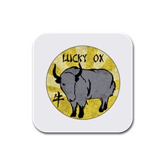 Chinese New Year ¨c Year Of The Ox Rubber Square Coaster (4 Pack)  by Valentinaart