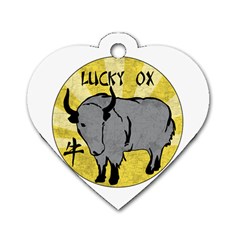 Chinese New Year ¨c Year Of The Ox Dog Tag Heart (two Sides) by Valentinaart