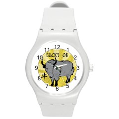 Chinese New Year ¨c Year Of The Ox Round Plastic Sport Watch (m) by Valentinaart