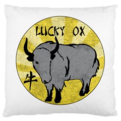 Chinese New Year ¨c Year Of The Ox Large Cushion Case (two Sides) by Valentinaart