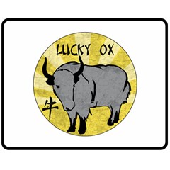 Chinese New Year ¨c Year Of The Ox Double Sided Fleece Blanket (medium)  by Valentinaart