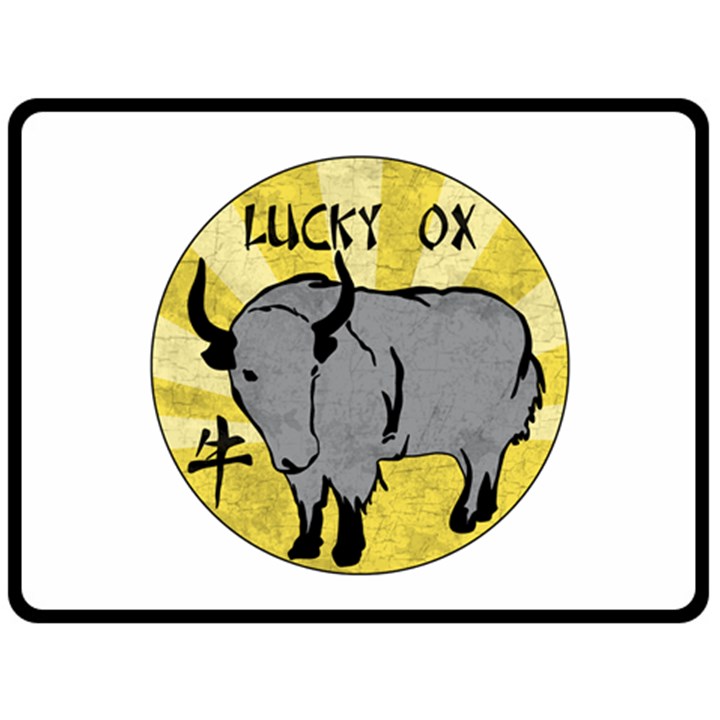 Chinese New Year ¨C Year of the Ox Double Sided Fleece Blanket (Large) 