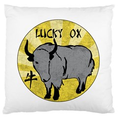 Chinese New Year ¨c Year Of The Ox Large Flano Cushion Case (one Side) by Valentinaart