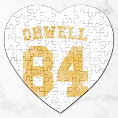 Orwell 84 Jigsaw Puzzle (heart) by Valentinaart