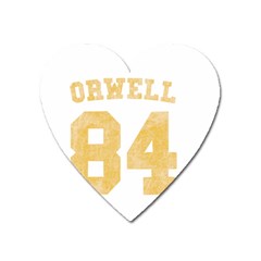 Orwell 84 Heart Magnet by Valentinaart