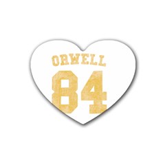 Orwell 84 Heart Coaster (4 Pack)  by Valentinaart