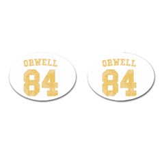 Orwell 84 Cufflinks (oval) by Valentinaart