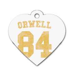 Orwell 84 Dog Tag Heart (two Sides) by Valentinaart