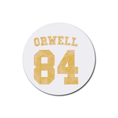 Orwell 84 Rubber Round Coaster (4 Pack)  by Valentinaart