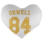 Orwell 84 Large 19  Premium Heart Shape Cushions Front