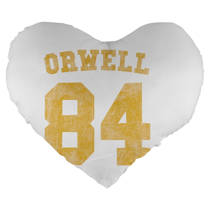 Orwell 84 Large 19  Premium Heart Shape Cushions