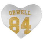 Orwell 84 Large 19  Premium Heart Shape Cushions Back