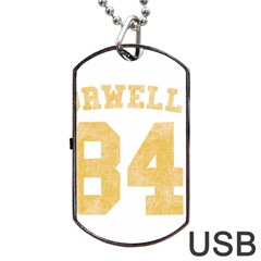 Orwell 84 Dog Tag Usb Flash (one Side) by Valentinaart