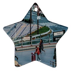 Crowded Urban Scene, Osaka Japan Ornament (star) by dflcprintsclothing