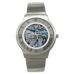 Crowded Urban Scene, Osaka Japan Stainless Steel Watch by dflcprintsclothing