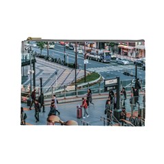 Crowded Urban Scene, Osaka Japan Cosmetic Bag (large) by dflcprintsclothing