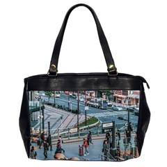 Crowded Urban Scene, Osaka Japan Oversize Office Handbag (2 Sides) by dflcprintsclothing