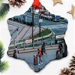 Crowded Urban Scene, Osaka Japan Snowflake Ornament (Two Sides) Front