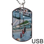 Crowded Urban Scene, Osaka Japan Dog Tag USB Flash (One Side) Front