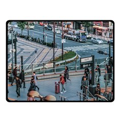 Crowded Urban Scene, Osaka Japan Double Sided Fleece Blanket (small)  by dflcprintsclothing