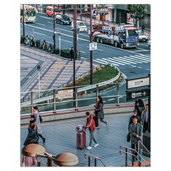 Crowded Urban Scene, Osaka Japan Drawstring Bag (small) by dflcprintsclothing