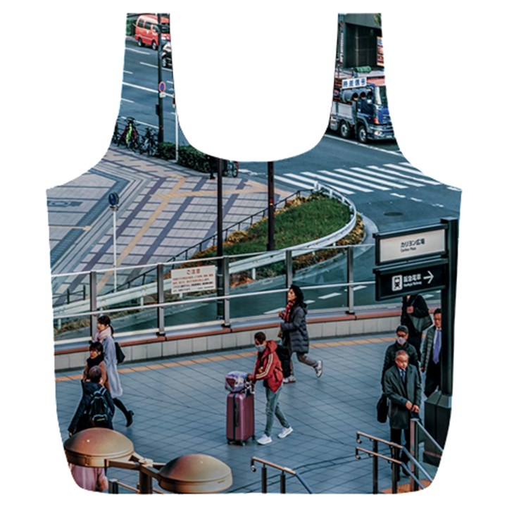 Crowded Urban Scene, Osaka Japan Full Print Recycle Bag (XXL)