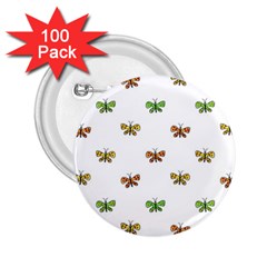 Butterfly Cartoon Drawing Motif  Pattern 2 25  Buttons (100 Pack) 