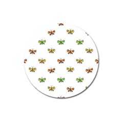 Butterfly Cartoon Drawing Motif  Pattern Magnet 3  (round) by dflcprintsclothing