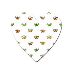 Butterfly Cartoon Drawing Motif  Pattern Heart Magnet