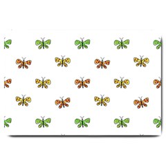 Butterfly Cartoon Drawing Motif  Pattern Large Doormat 