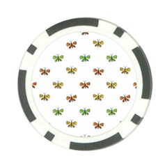 Butterfly Cartoon Drawing Motif  Pattern Poker Chip Card Guard by dflcprintsclothing