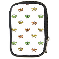 Butterfly Cartoon Drawing Motif  Pattern Compact Camera Leather Case