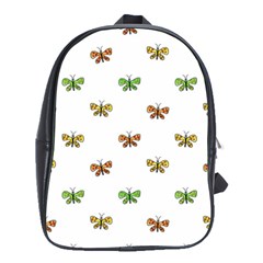 Butterfly Cartoon Drawing Motif  Pattern School Bag (large)