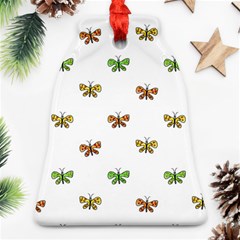 Butterfly Cartoon Drawing Motif  Pattern Ornament (bell)