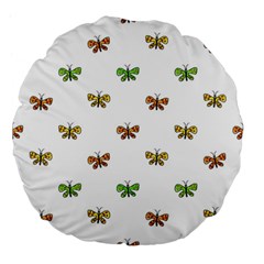 Butterfly Cartoon Drawing Motif  Pattern Large 18  Premium Flano Round Cushions by dflcprintsclothing