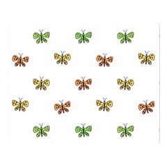 Butterfly Cartoon Drawing Motif  Pattern Double Sided Flano Blanket (large) 