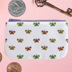 Butterfly Cartoon Drawing Motif  Pattern Large Coin Purse