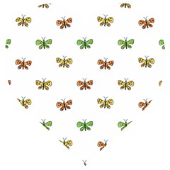 Butterfly Cartoon Drawing Motif  Pattern Wooden Puzzle Heart by dflcprintsclothing