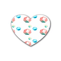 Diamonds Rubber Coaster (heart)  by Sparkle