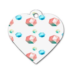 Diamonds Dog Tag Heart (one Side) by Sparkle