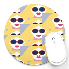 Fashion Faces Round Mousepads by Sparkle