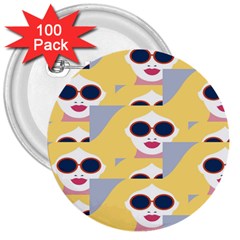 Fashion Faces 3  Buttons (100 pack) 