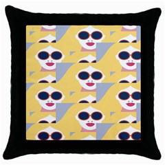 Fashion Faces Throw Pillow Case (Black)